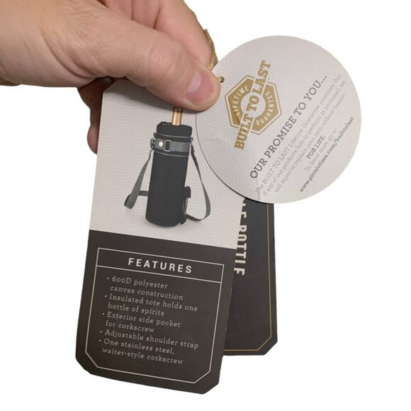 Legacy A Picnic Time Brand Insulated Single Bottle Wine Bag With Strap - Picture 5 of 9